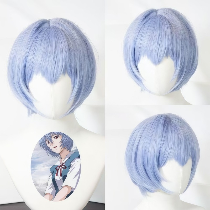 Evangelion Anime Merchandise - EVA 아야나미 레이 코스프레 가발 짧은